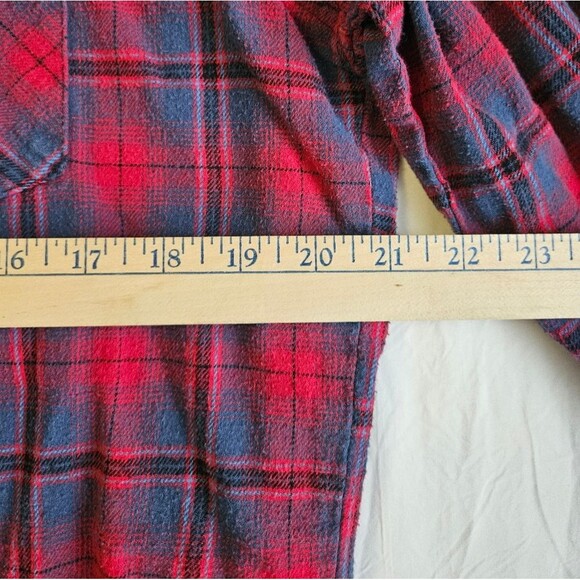 Wrangler Shirt Men's Size Large Flannel Western Pearl Snap Red Plaid Cowboy GUC - Picture 5 of 6